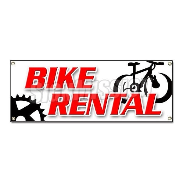 BIKE RENTAL BANNER SIGN bicycle shop repair rent scooter cycle helmet shoes